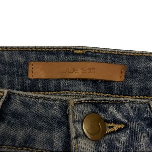 Joe’s The Icon Mid Rise Skinny Ankle Jeans Size 26 Cropped Frayed Asymmetrical - Picture 4 of 10